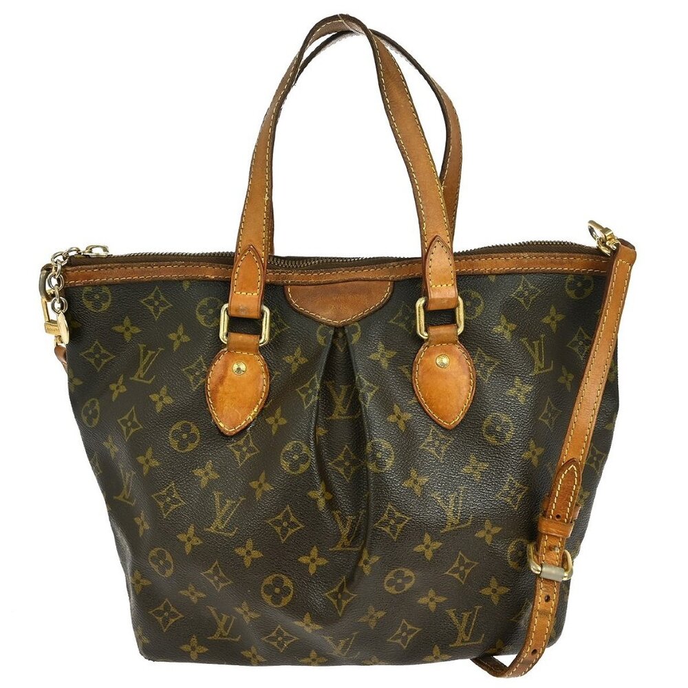 LOUIS VUITTON MONOGRAM PALERMO PM 2WAY TOTE BAG M40145 VI4008 YQ04210 BN02 - Picture 1 of 14